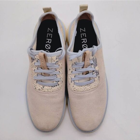 Cole Haan Zerogrand Ivory Suede Python Print Casual Sneakers Womens Size 9.5‎ - Picture 6 of 8